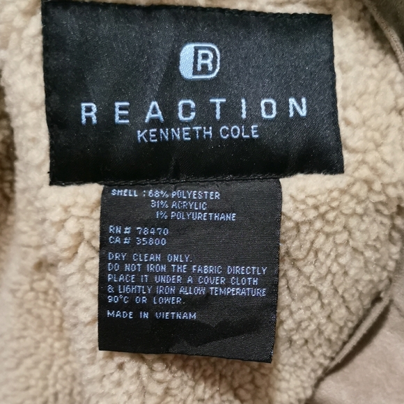 Kenneth Cole Beige Shearling Jacket - Picture 2 of 8
